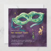 Elegant Mardi Gras-festinvitation