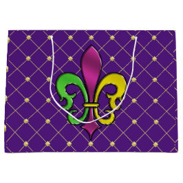 Elegant Mardi Gras Fleur De Lis Design Presentpåse
