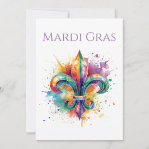 Elegant Mardi Gras i akvarell Inbjudningar