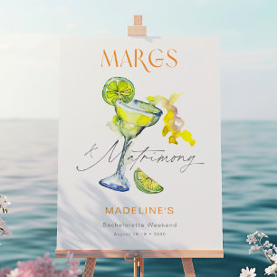 Elegant Margs & Matrimony Bachelorette Helg Poster