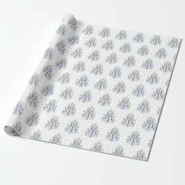 Elegant marianmonogram med Fleur-de-Lis katolsk Presentpapper