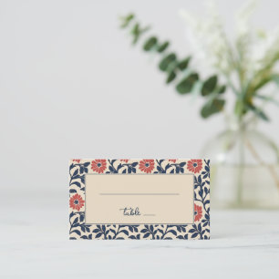Elegant marin blomster placeringskort