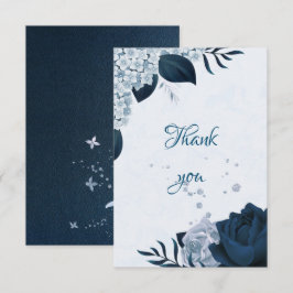 elegant marin och dammig blåa blommor botaniskt tack kort