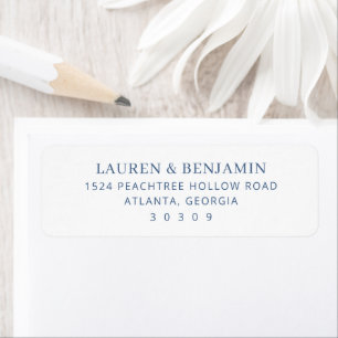 Elegant Marin Typografi Returadress Etikett