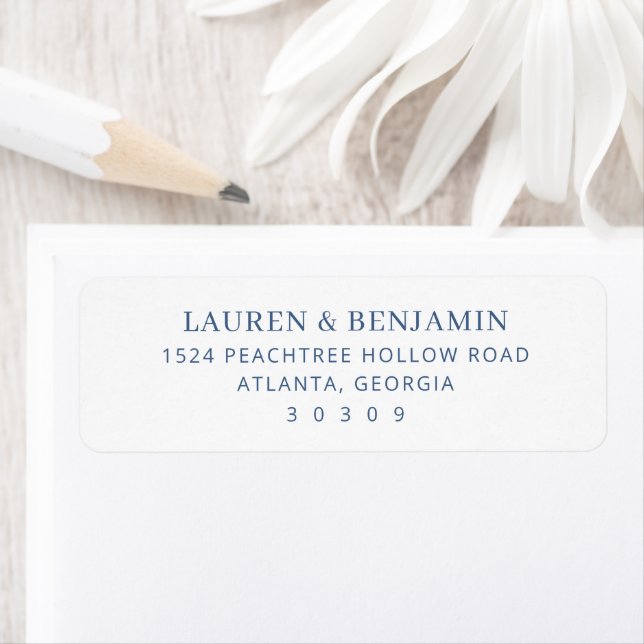 Elegant Marin Typografi Returadress Etikett (Insitu)