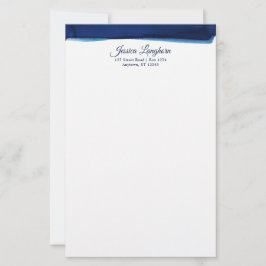 Elegant marin vattenfärgspersonaliserad brevpapper