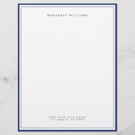 Elegant marinblå kant enkel minimalism brevhuvud