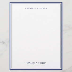 Elegant marinblå kant enkel minimalism brevhuvud