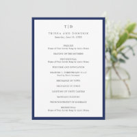 Elegant marinblå monogram modern bröllop