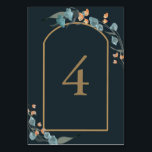 Elegant marinblå och dammig blå botanisk bordsnummer<br><div class="desc">Med en vacker akvarellbotanisk design är dessa bordskort eleganta och romantiska. Perfekt för marinblå,  dammiga blå,  beige eller brända orange bröllop. Hitta matchande föremål i min butik.</div>