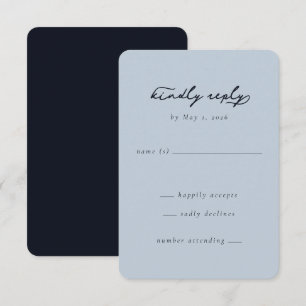 Elegant marinblå och minimalistisk blå OSA kort