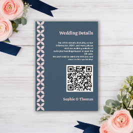 Elegant marinblå och rosafärgad tilläggskort