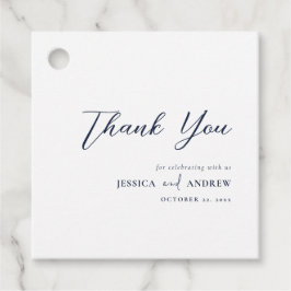 Elegant, marinblå och vit enkel Bröllop Gåvor Etiketter