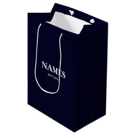 Elegant marinblå personlig namngiven presentpåse