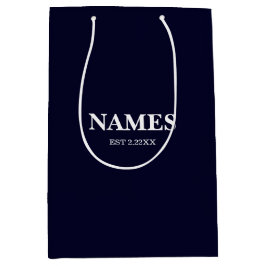 Elegant marinblå personlig namngiven presentpåse