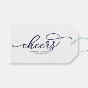 Elegant marinblå script Tjuter  Presentetikett