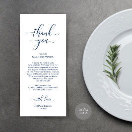 Elegant, marinblått, Ställe-inställning - tackkort Program