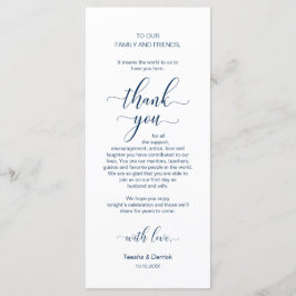 Elegant, marinblått, Ställe-inställning - tackkort Program