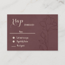Elegant Marinblommig RSVP Tilläggskort