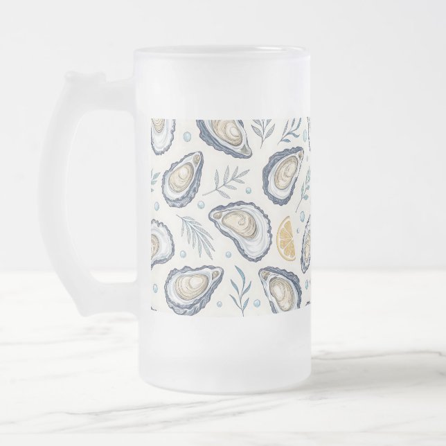 Elegant Marine Oysters Frostat Ölglas (Vänster)