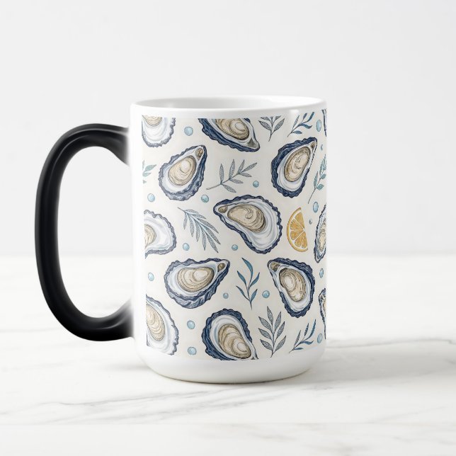 Elegant Marine Oysters Magisk Mugg (Vänster)