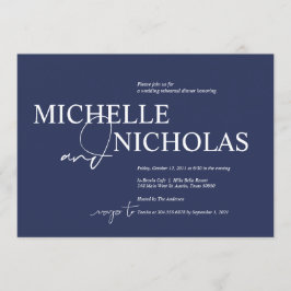 Elegant marinminimalism Bröllop Rehearsal Dinner Inbjudningar