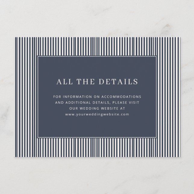 Elegant Marinrandig Minimalistisk Tilläggskort (Framsida)