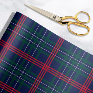 Elegant marinröd grön tartanrutig semester presentpapper