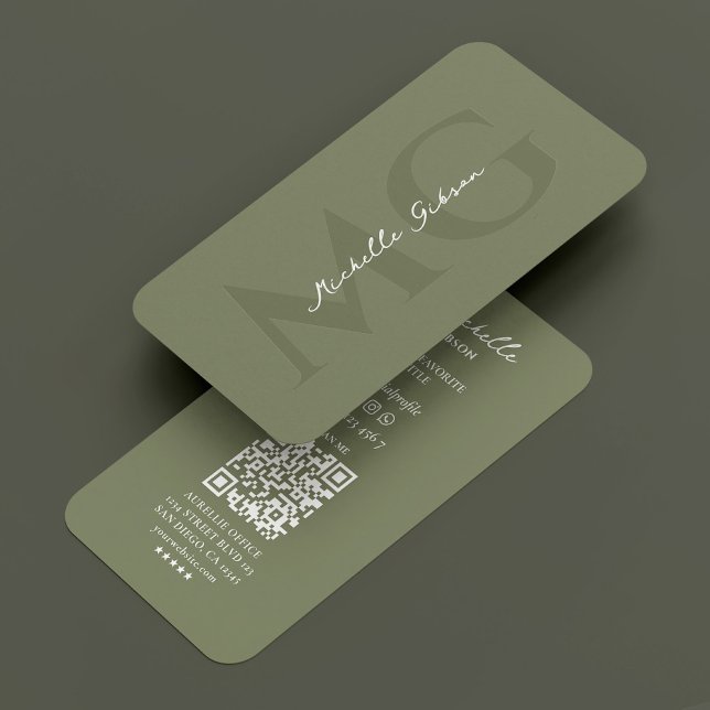 Elegant Marknadsföring Sage för minimal Profession Visitkort (Elegant Minimal Professional Marketing Sage Business Card
)