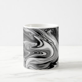Elegant marmor 7 - svartvit flytande kaffemugg