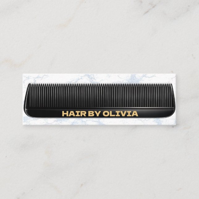 Elegant marmor frisör guld typografi mini visitkort (Framsida)