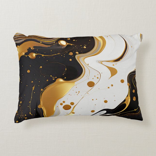 Elegant marmor guld lyx glamour feminin  prydnadskudde (Framsidan)