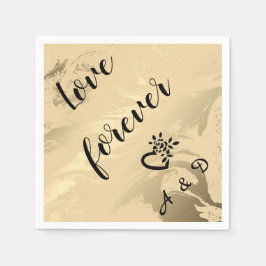 Elegant marmor guld pappersservett