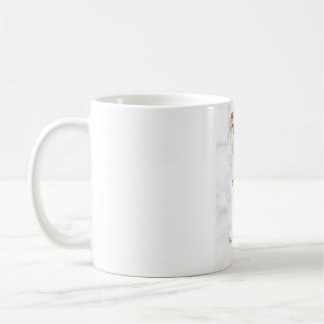 Elegant marmor guldblommig bröllopsinbjudan  kaffemugg