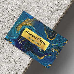 Elegant marmor konst faux guld glitter magnetiska visitkort