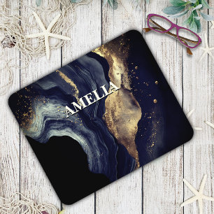 Elegant marmor konst faux guld glitter musmatta