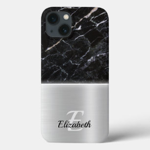 Elegant marmor konst faux silver Metall Steel