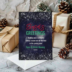 Elegant marmor konst glitter jul julkort