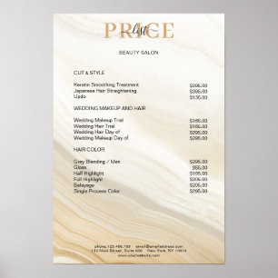 Elegant Marmor Prislista Affisch