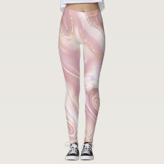 Elegant marmor: ro guld struktur leggings