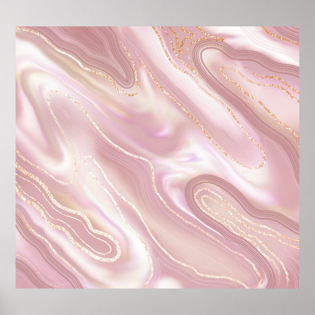 Elegant marmor: ro guld struktur poster (Framsidan)