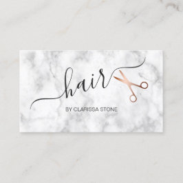 Elegant marmor & rosa guldsaxhairstylist visitkort