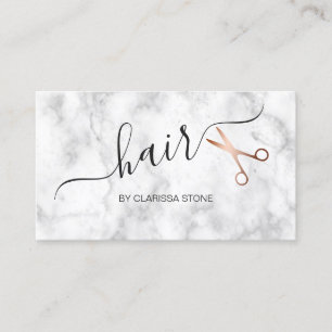 Elegant marmor & rosa guldsaxhairstylist visitkort