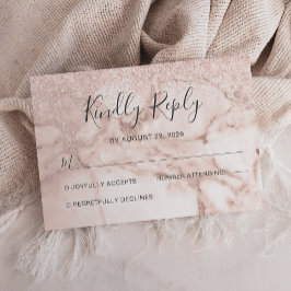 Elegant marmor roséguld glitter OSA kort