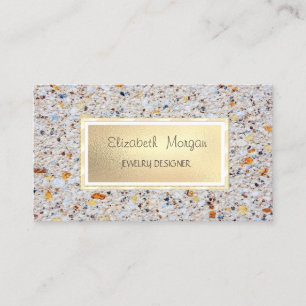 Elegant Marmor,Sten Guld Ram Smycken Designer Visitkort