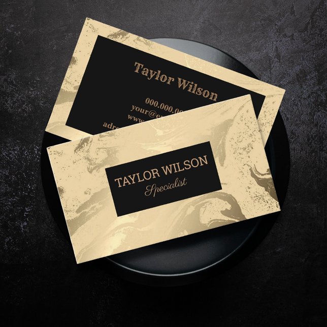Elegant marmor, svart och guld visitkort (Elegant marble black and gold business card)