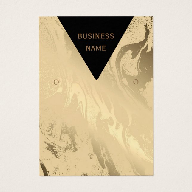 Elegant marmor, svart och guld visitkort (Framsidan)