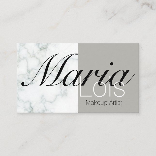 Elegant marmor-tvåtons makeup-konstnärskap  visitkort (Framsida)