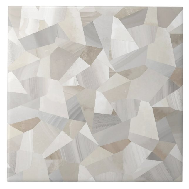 Elegant marmorpolygon mosaikmönster kakelplatta (Framsidan)