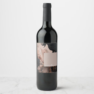 Elegant marmorstruktur vinflaska etikett